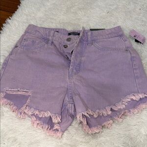 Wild Fable Lavender Frayed Jean Shorts